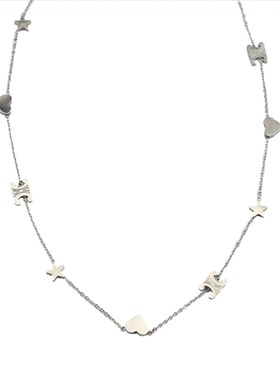 ins风钛d钢爱心项链女高奢多爱心可调节星星细项链四季百搭项链