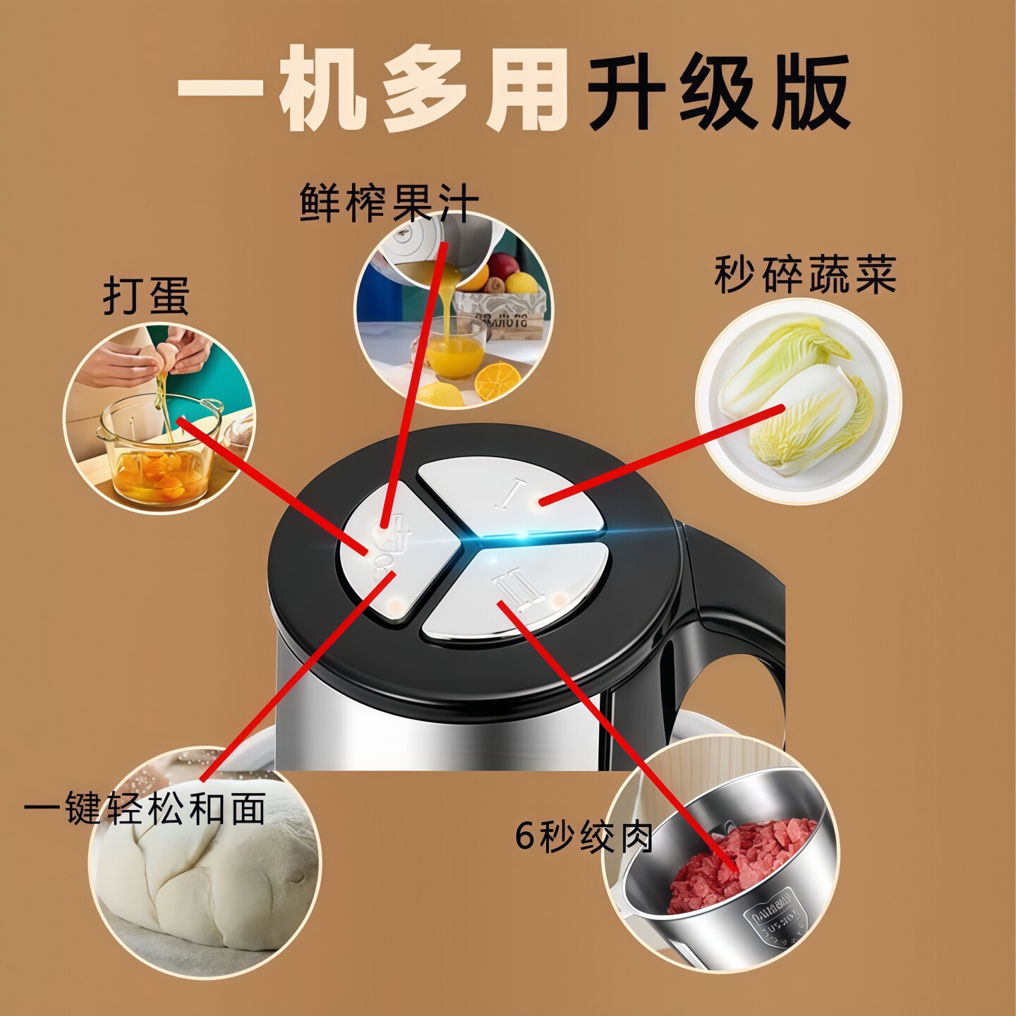 2025新款电动多功能家用绞肉机肉馅搅拌机蒜泥干辣椒商用料理机