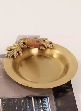 印度进口黄铜h手工收纳果盘家用桌面玄关摆设样板间奢华装饰摆饰