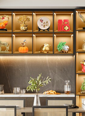 轻奢风高级感酒柜电视柜摆件高端大气上档次客厅工艺品装饰品套装