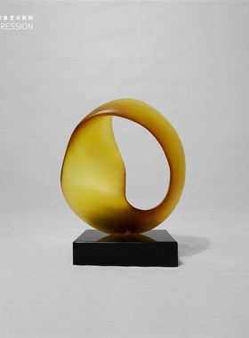 酒店陈设别墅样板房间配饰现代简约律动空间抽象艺术雕塑摆件透明