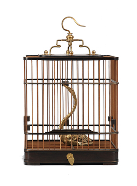 新中式古典仿古木质鸟笼摆件样板房会所家居客厅书房玄关软装饰品