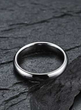 4mm/6mm/8mm简约光面钨钢戒指男女个性光身钨金情侣指Z环对戒刻字