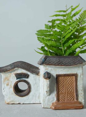 仿古瓷器 复古民国风格 全手工制瓷 桌面摆件 花器 收藏品 田园风