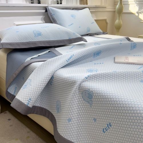 夏天凉感豆豆凉席三件套床笠款可机洗水洗夏季凉垫软席子2025新款 - 图2