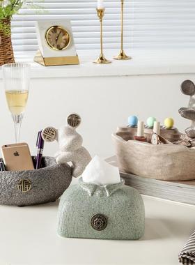 创意福字桌面收纳摆件陶瓷装饰品客厅茶几摆设家居玄关钥匙置物盘