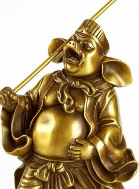 纯铜猪八戒摆件天蓬元帅铜像生肖猪铜猪工艺品家居装饰品中式