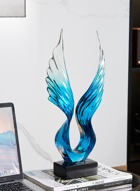 轻奢高档展翅高飞摆件客厅玄关电视柜酒J柜家居装饰品乔迁新居礼