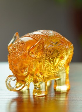 古法琉璃吉祥象家居客厅办公室桌面摆件吉象装饰礼品乔迁开业送礼