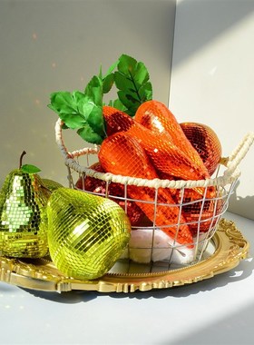 迪斯科蔬菜摆件创意镜面胡萝卜彩椒西红柿梨摆件派对用品家居装饰