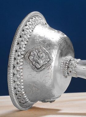 白铜尼泊尔护法杯 西藏密宗修供用品八吉祥摆件 藏式茶水酒供水杯