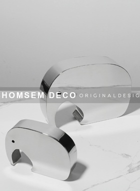 简约现代镜面卡通象创意艺术软装饰品家居样板房R间玄关电视柜摆