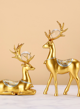 创意鹿摆件家f居客厅玄关电视酒柜搬家礼物乔迁之喜新居礼品装饰