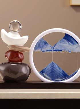 时来运转流d沙画摆件客厅电视柜酒柜装饰品轻奢高档高级感乔迁礼