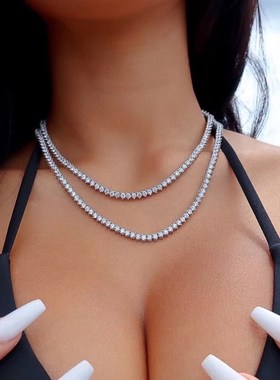 Lazada爆款嘻哈 单品三爪网球单排链 Tennis chain