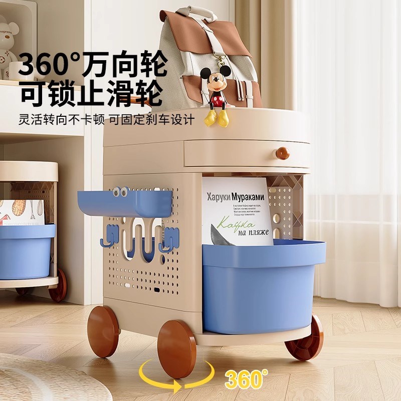 可移动小推车塑料收纳架r神器书包书本家用桌下滑轮书包多层置物 - 图2