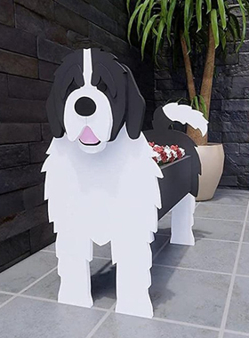 庭院花园阳台摆件摆饰卡通狗斗牛犬花盆花架桌面K插花Dog Planter