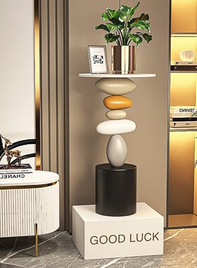 时来运转落地摆件艺术高档u客厅大型轻奢创意电视柜旁边家居装饰