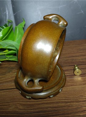 紫铜鱼耳套炉家j居仿古室内盘香线香熏香用品供奉供茶道香炉