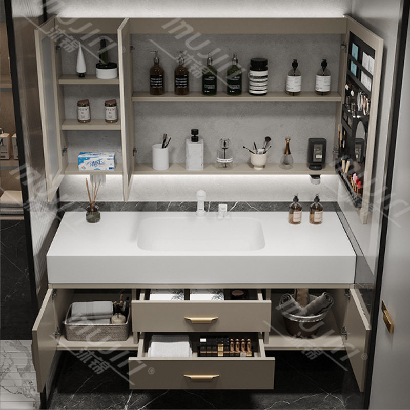 现代智能杜邦可丽耐一体盆浴室柜组合简约卫生间洗脸盆洗手洗漱台,淘宝优惠券,粉丝福利购,淘宝优惠卷