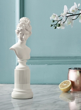 北欧风维纳斯树脂头像酒柜摆件雕塑艺G术品创意人物办公桌上装饰
