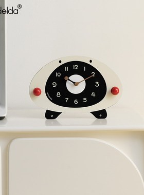 Mandbelda客厅玄关桌面摆件电视柜台式时钟家居装饰品钟表摆放式
