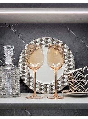 简约现代样板间酒柜家居软装饰品酒杯沙漏相架陶瓷摆件组合Z.H328