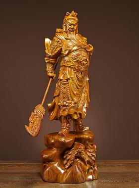 花梨木雕关公像摆件实木武财神爷家居客厅办公室装饰工艺品送礼品