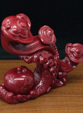 紫砂平安如意吉祥摆件家居客厅玄关电视柜装饰品办公室摆设工艺品