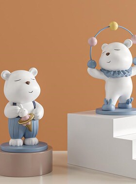 卡通可爱暴力熊摆件高级感小众家用儿童房卧室床头房间布置装饰品
