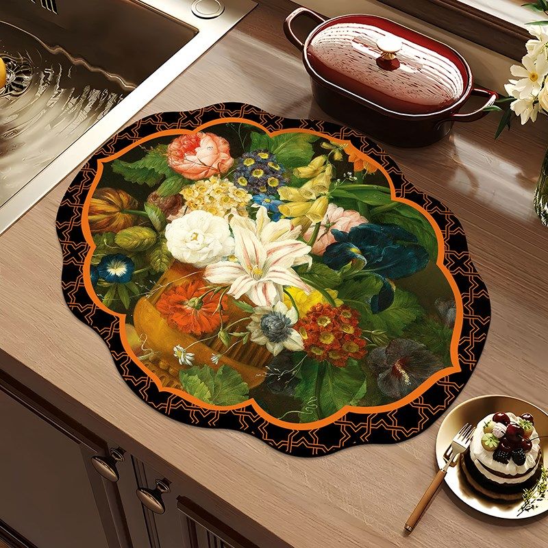 硅藻泥南瓜沥水垫厨房台面碗盘吧台垫餐桌垫隔热垫酒吧茶台吸水垫,淘宝优惠券,粉丝福利购,淘宝优惠卷