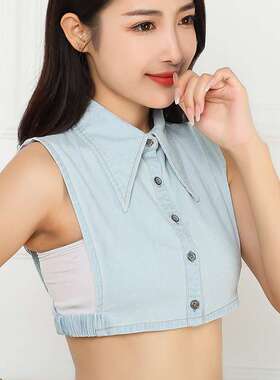 假领子配羊毛衫大尖领牛仔衬衫假衣领高级感女士高端毛衣专用