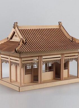 新中式禅意中国风木制古建筑亭子模型摆件样板房客厅玄关软装饰品