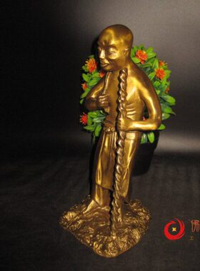 十不全施青天施世伦像神佛像铜像工艺品纯铜人物桌面摆件包邮纯铜