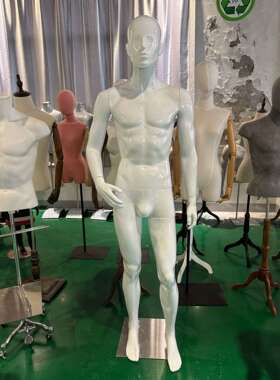 橱窗展示服装全身模特服装店展示男塑料服装模特道具假人模特亮白