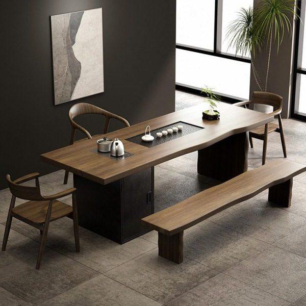 现简约实木茶桌原木茶几大板禅意功夫茶台客厅民宿接待茶桌椅,淘宝优惠券,粉丝福利购,淘宝优惠卷