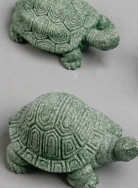 逗兽记 青砂石家居办公室装饰工艺品小乌龟摆件茶玩茶宠鱼缸造景