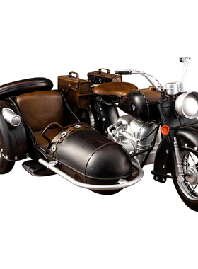 复古怀旧摆件挎斗三轮模型文居客厅玄关摆设橱窗装饰