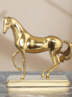 纯铜马摆件马到成功招财装饰品家居客厅玄关电视柜酒柜办公室礼品