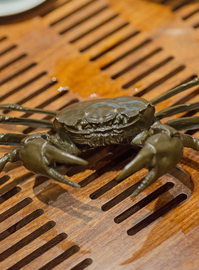 铜韵堂铜螃蟹摆件不可活动家居客厅装饰茶宠办公室工艺品开业贺礼