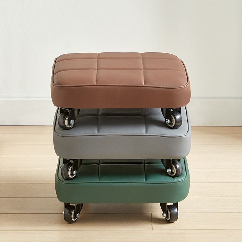 换鞋凳家用现代简约板凳皮革带轮子创意圆凳矮凳客厅儿童凳小凳子 - 图3