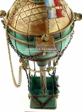 复古铁皮装饰模型摆件 18世纪法国热气球酒吧西餐厅吊挂家居装饰