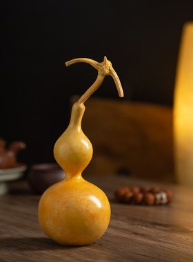 铜乾坤 纯黄铜葫芦摆件办公桌面工艺品客厅玄关装饰品高档礼品送