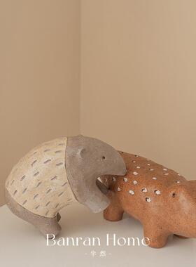 创意树脂动物摆件博古架覆古客厅玄关酒柜摆设家居饰品工艺品装饰