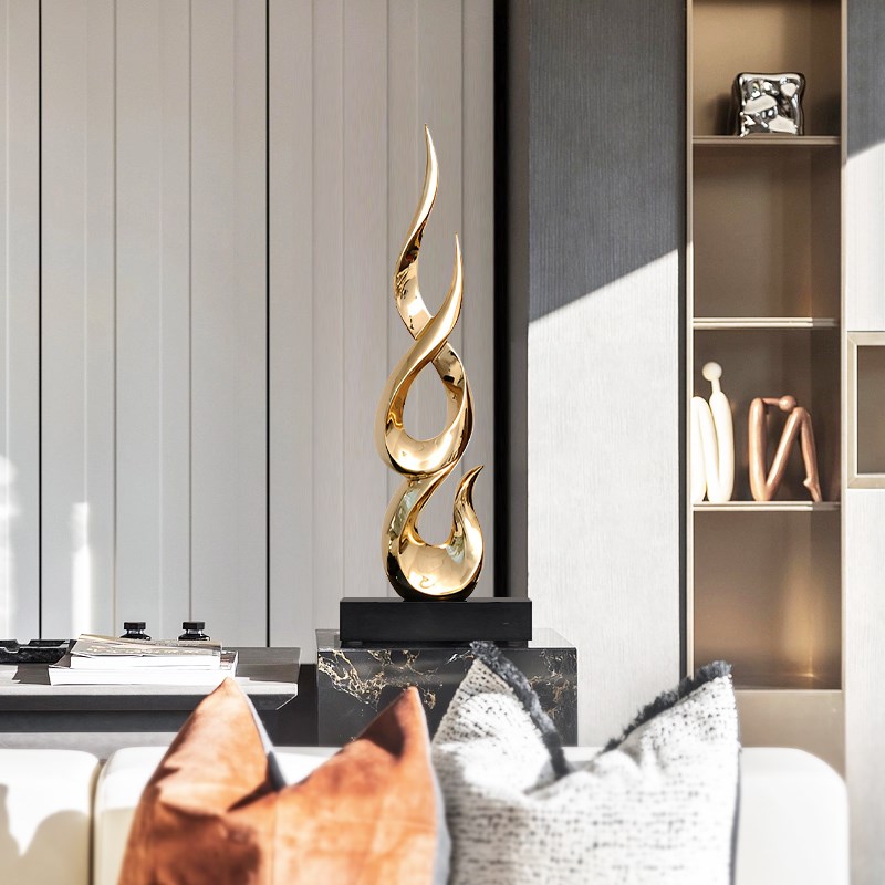 创意抽象玄关桌面摆件酒s店售楼处大堂艺术雕塑客厅现代轻奢工艺 - 图2
