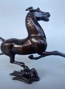 纯铜马摆a件马踏飞燕马到成功家居客厅玄关桌面装饰工艺品飞马跃