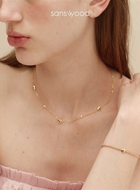 sanswofod《塞纳河之心》甜蜜红色爱心手链女银镀金轻奢高级感手