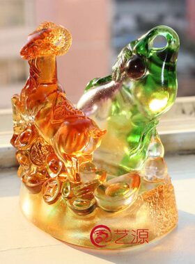 琉璃摆件福羊名片夹摆件工艺品商务办公家居饰品朋友生日礼品礼物