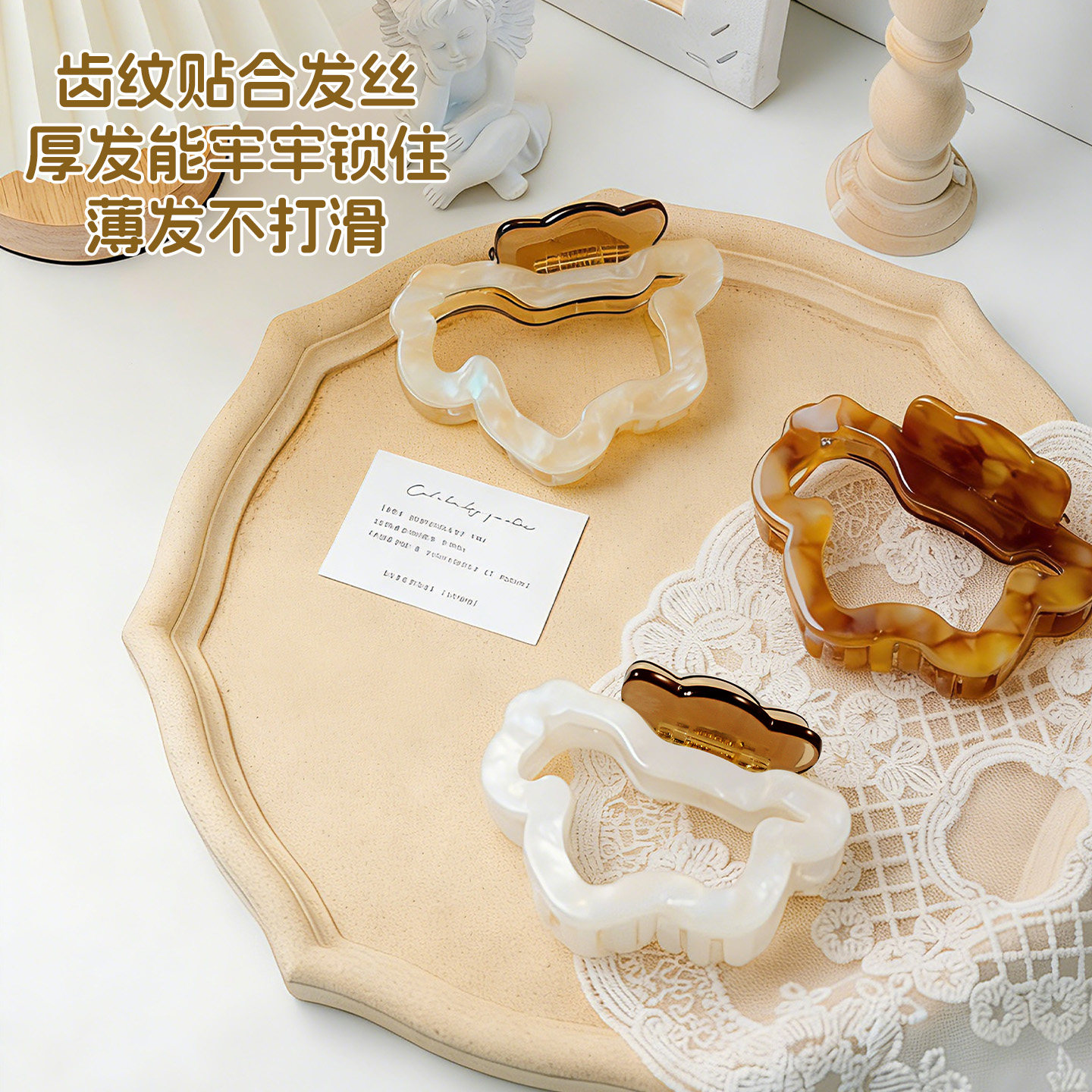 孔子博物馆文创招财小玉马抓夹伴手礼纪念品头饰发饰发卡实用礼物