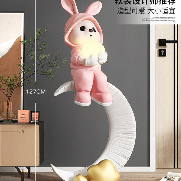 大型兔子客厅落地摆件家居饰品电视柜沙发旁灯公司楼梯乔迁礼物,淘宝优惠券,粉丝福利购,淘宝优惠卷